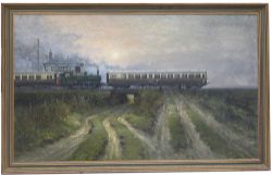 Original oil painting by Philip Shepherd RWS GRA painted in 1993 of GWR Push Pull 1934 depicting GWR