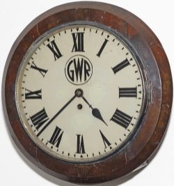 Taff Vale Railway 12 inch mahogany cased railway clock. The original dial is lettered GWR in the