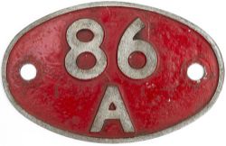 Shedplate 86A Cardiff Canton 1963-1973. This aluminium code was used by diesel hydraulic and