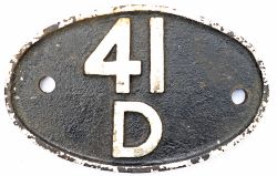 Shedplate 41D Canklow February 1958-October 1965. This ex Midland shed was transferred from the