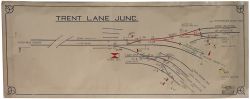 BR(M) signal box diagram TRENT LANE JUNC. Full colour shows From Racecourse and To Nottingham