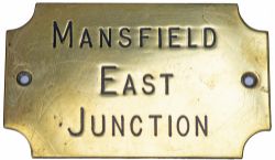 Midland Railway Tyers tablet machine plate MANSFIELD EAST JUNCTION. Rectangular machine engraved