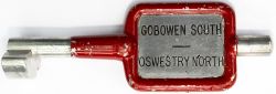 BR-W Tyers No9 single line aluminium key token GOBOWEN SOUTH - OSWESTRY NORTH, configuration A. In