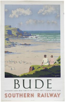 Poster SR BUDE by Alker Tripp issued in 1947. Double Royal 25in x 40in. In very good condition