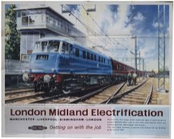 Poster BR(M) LONDON MIDLAND ELECTRIFICATION WILMSLOW SIGNAL BOX by Barber. Quad Royal 50in x 40in.