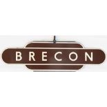 Totem BR(W) HF BRECON from the former Neath & Brecon/Brecon & Merthyr station in central Wales,