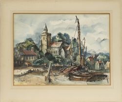 Original painting MALDON ESSEX by Alan Gray painted in 1949 for the British Railways Eastern
