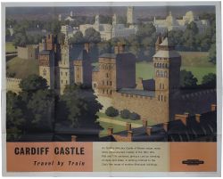 Poster BR(W) CARDIFF CASTLE by Ronald Lampitt. Quad Royal 50in x 40in. In very good condition has