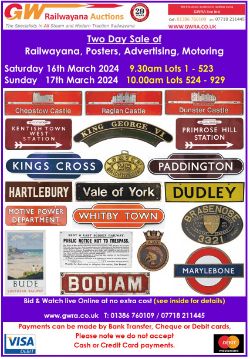 Railwayana, Posters, Paintings and Advertising Signs