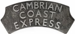 British Railways locomotive headboard CAMBRIAN COAST EXPRESS as used on the former Paddington -