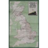 Poster LNER A map of the London & North Eastern Railway published in 1946 with an image of A3 94