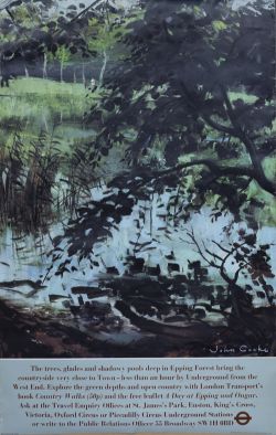 Poster LT EPPING FOREST by John Cooke issued in 1974. Double Royal 25in x 40in. In very good