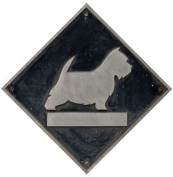 British Railways cast aluminium depot plaque for Eastfield depicting the West Highland Terrier.