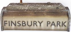 LNER station lamp FINSBURY PARK. Cast aluminium with perspex sides. In very good condition, has