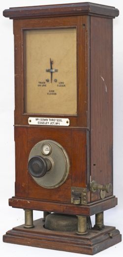 London & North Western Railway Fletchers Single Line mahogany cased Block Instrument, traffolite