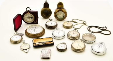 A collection of fashion watches, pocket watches and pocket instruments