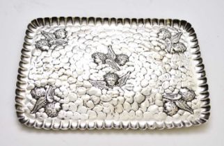 A Victorian silver dressing table tray