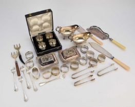 A collection of silver and plated wares