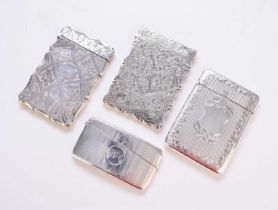 Four silver card cases