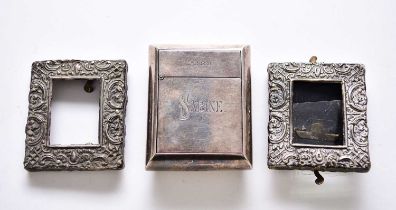 A Victorian silver patent travelling inkwell by Wright and Davies