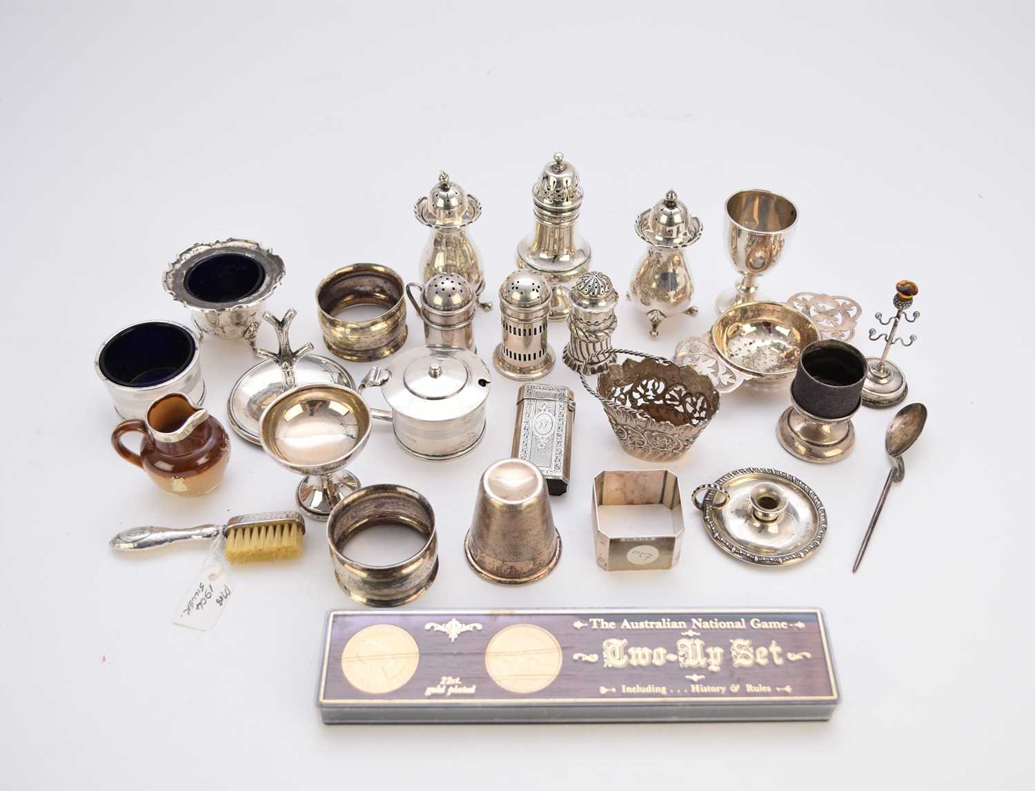 A small collection of silver wares