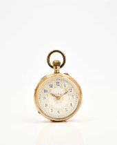 A lady's 14ct gold open face pocket watch