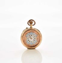 A lady's 14ct gold open face fob watch