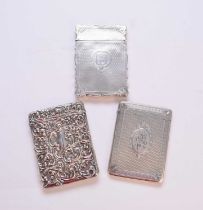 Three silver card cases