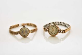 Tudor: Two lady's 9ct gold wrist watches