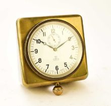 An Omega brass-mounted car clock
