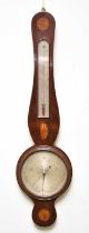 A 19th century mahogany veneered banjo barometer