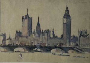 Charles Cundall RA (1890-1971) Houses of Parliament