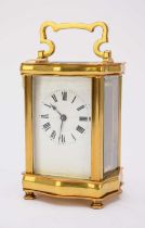 A French brass carriage timepiece, early 20th century