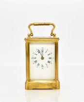 A French brass diminutive carriage clock, early 20th century