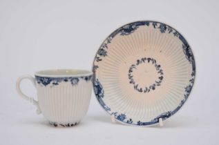 Worcester coffee cup and saucer with 'Lambrequin' border, circa 1765-75