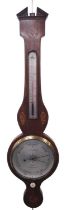 A 19th century inlaid rosewood banjo barometer