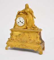 A 19th century French gilt bronze figural mantel clock
