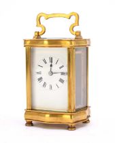 A French gilt brass carriage timepiece, early 20th century