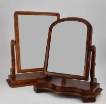 Two Victorian mahogany toilet mirrors