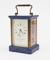 A small enamelled brass carriage timepiece, Matthew Norman of London