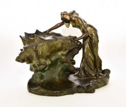 After Andre Barsotti (19th-20th century), a bronze figure of a maiden