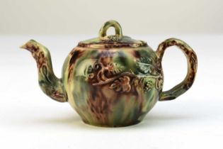 A small Staffordshire teapot and cover c.1750, Whieldon glaze