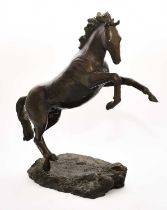 A 20th century bronze figure of a horse