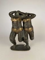 Geraldine Knight (1932-2008) Two Runners, Bronze Sculpture