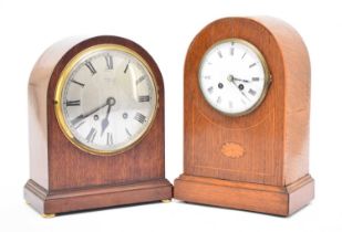 Two early 20th century arch-top mantel clocks