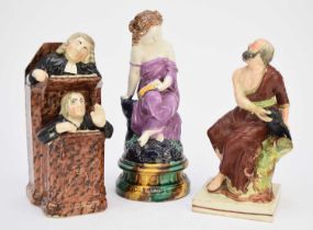 Staffordshire and majolica figures