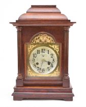 A German oak cased bracket clock