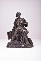 A late 19th century bronze figure of St. Paul