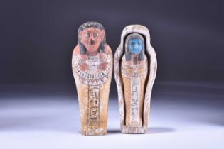 A reproduction Shabti and coffin case, late 19th to early 20th century