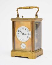 A French brass carriage alarm clock